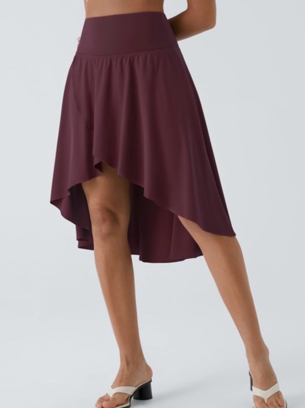 XLARGE.  HALARA RUFFLE LIKE HIGH LOW 2 IN 1 MIDI SKIRT